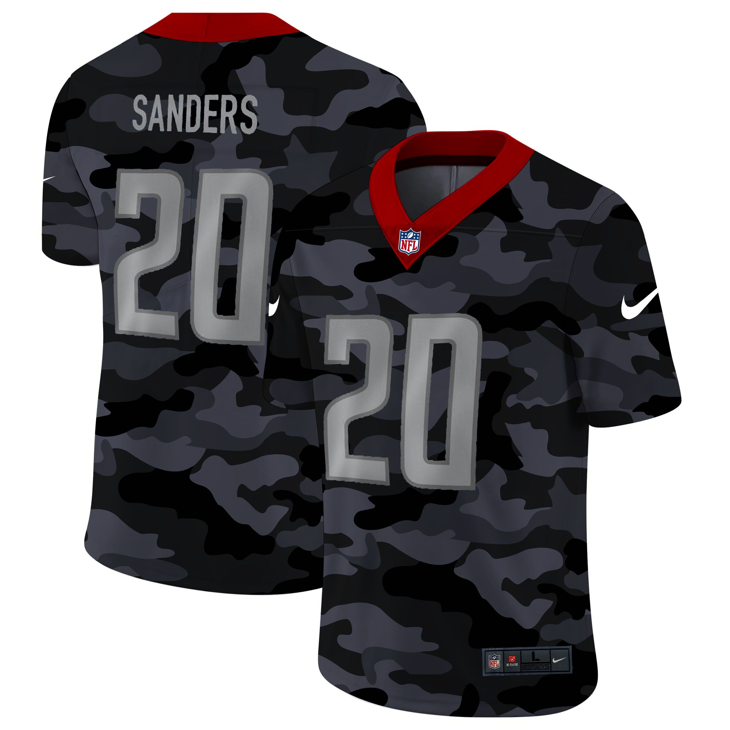 Men Detroit Lions #20 Sanders 2020 Nike 2ndCamo Salute to Service Limited NFL Jerseys->dallas cowboys->NFL Jersey